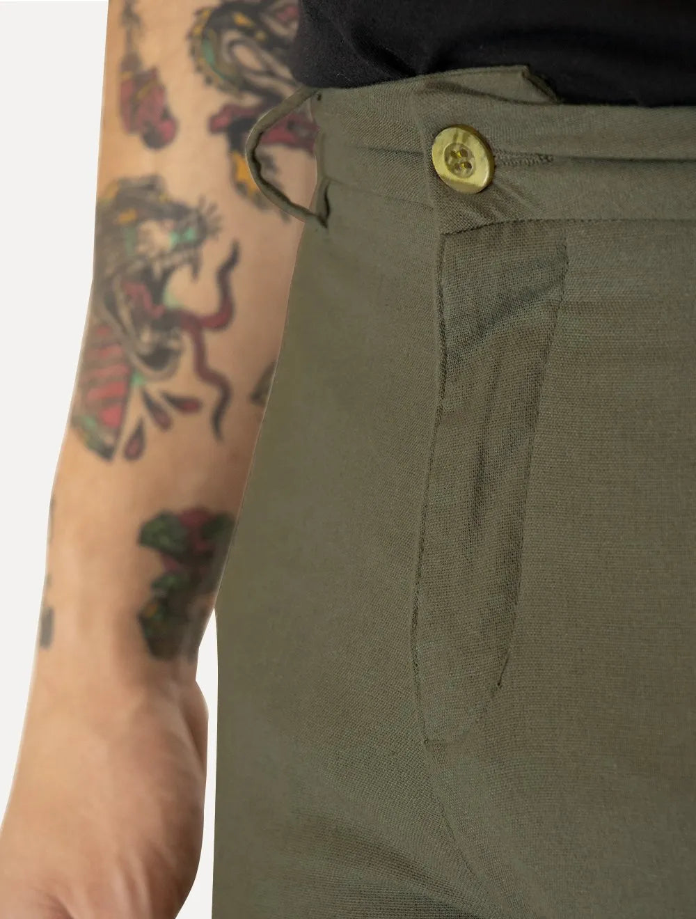Bermuda Original Penguin Masculina Chino Stretch Linho Verde Escuro