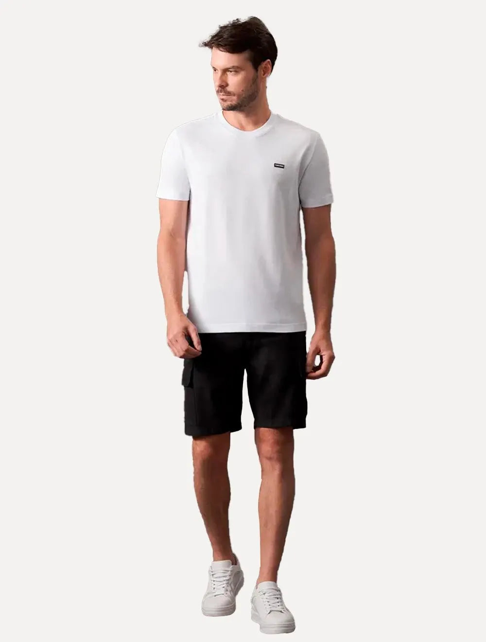 Camiseta Calvin Klein Masculina Piquet Orgânico Cotton Branca