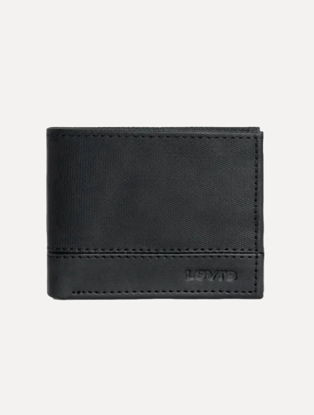 Carteira Levis Masculina Couro ID Bifold Texture Preta