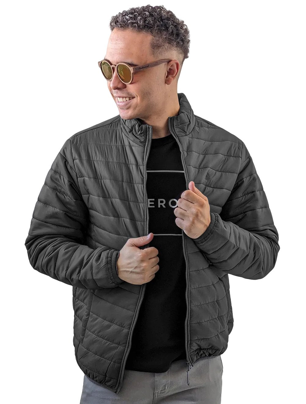 Jaqueta Aeropostale Masculina Nylon Bomber A87 Chumbo