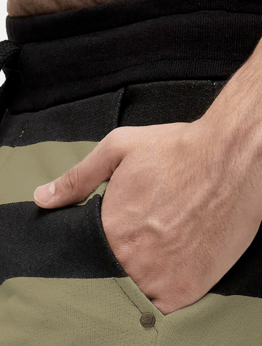 Bermuda Osklen Masculina Moletom Casual Listrada E-Fabric Verde Militar