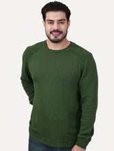 Suéter Dixen Masculino Tricot Nervura Ombro Estonada Verde