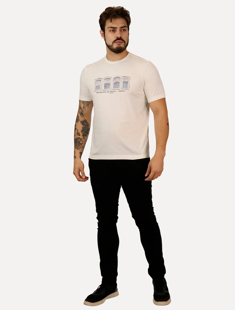 Camiseta Individual Masculina Comfort Paraty Off-White