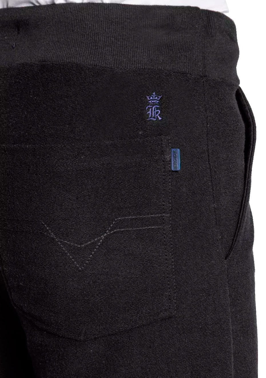 Bermuda Sergio K Masculina Moletom Det Chenille Preta