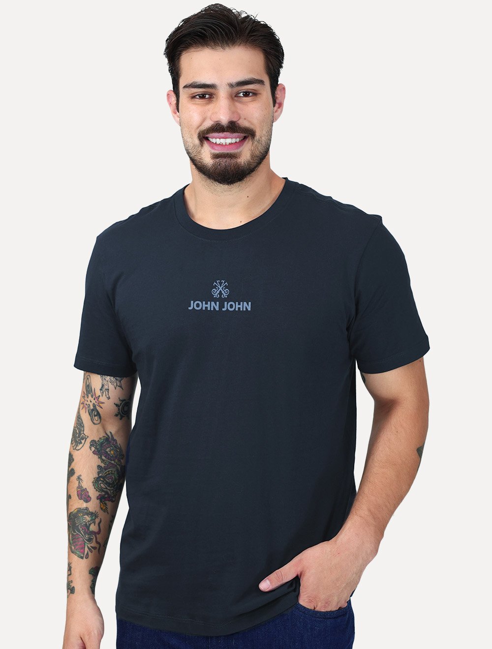 Camiseta John John Masculina Regular Fit Azul Marinho