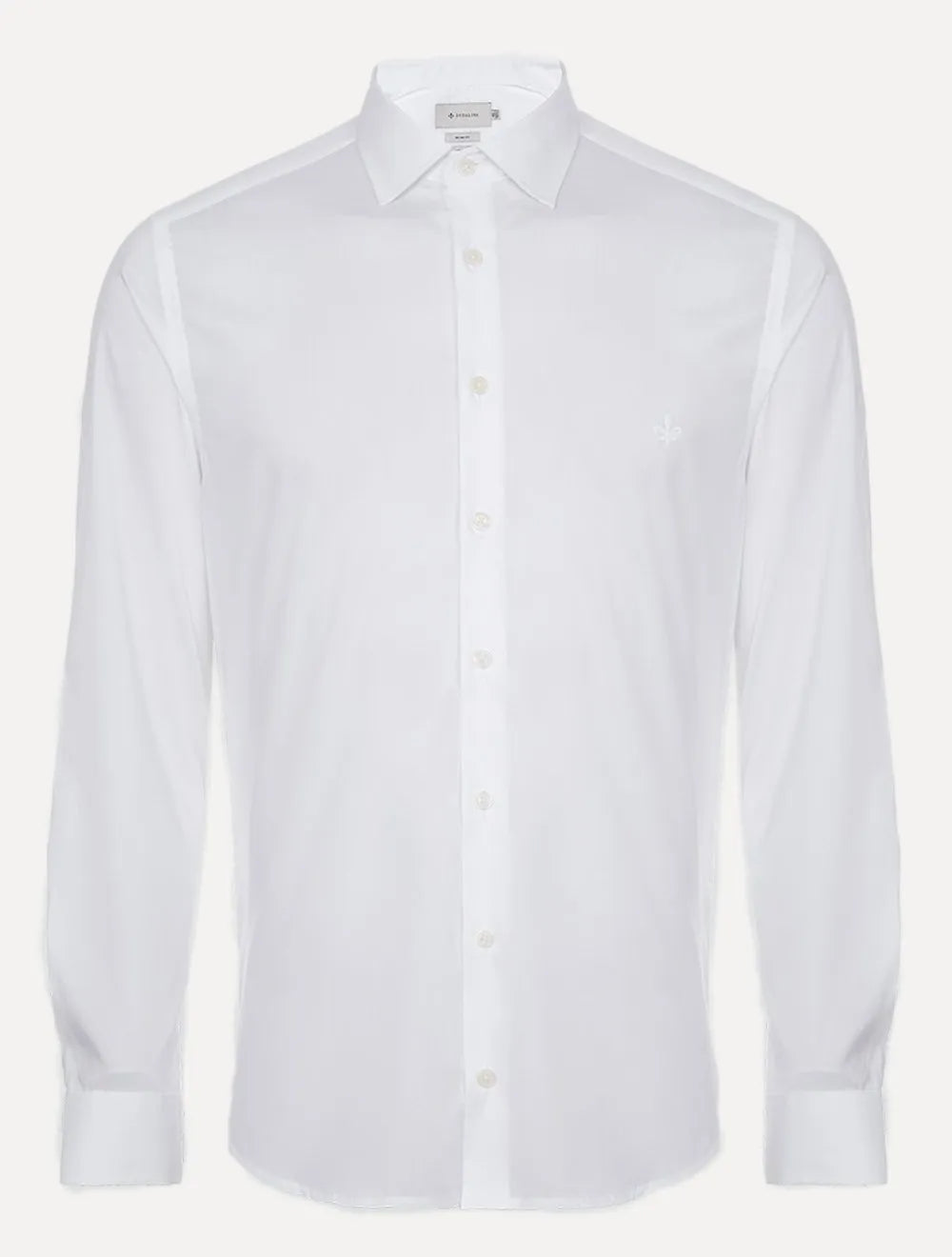 Camisa Dudalina Masculina Milano Tricoline Lisa Stretch Branca