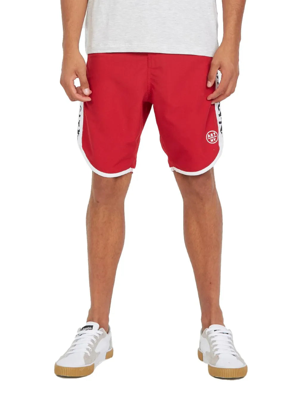 Bermuda Aeropostale D'Água Masculina New York City Side Sash Vermelha