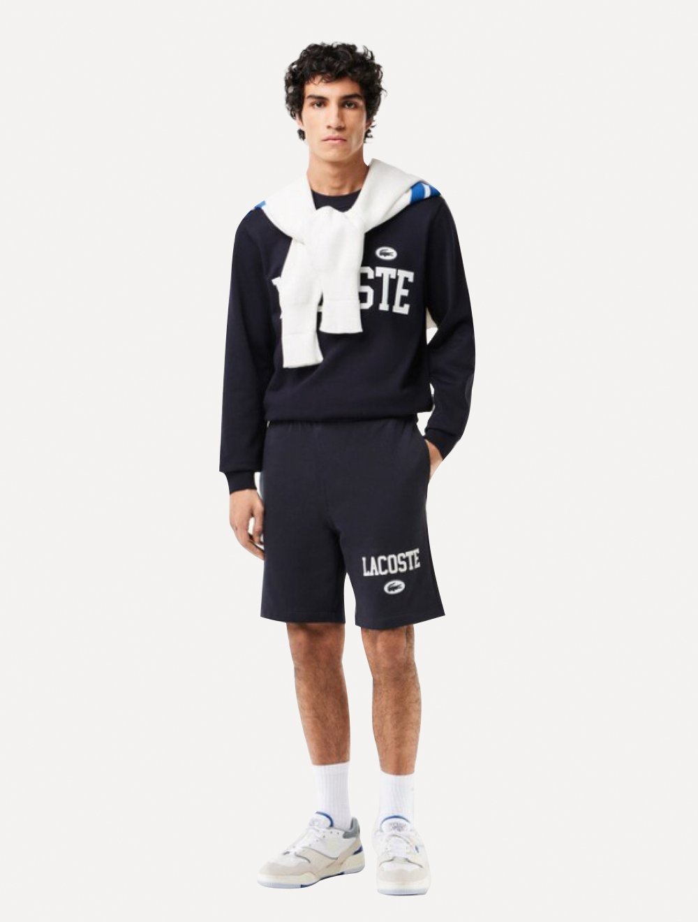 Moletom Lacoste Masculino Crewneck Classic College Azul Marinho