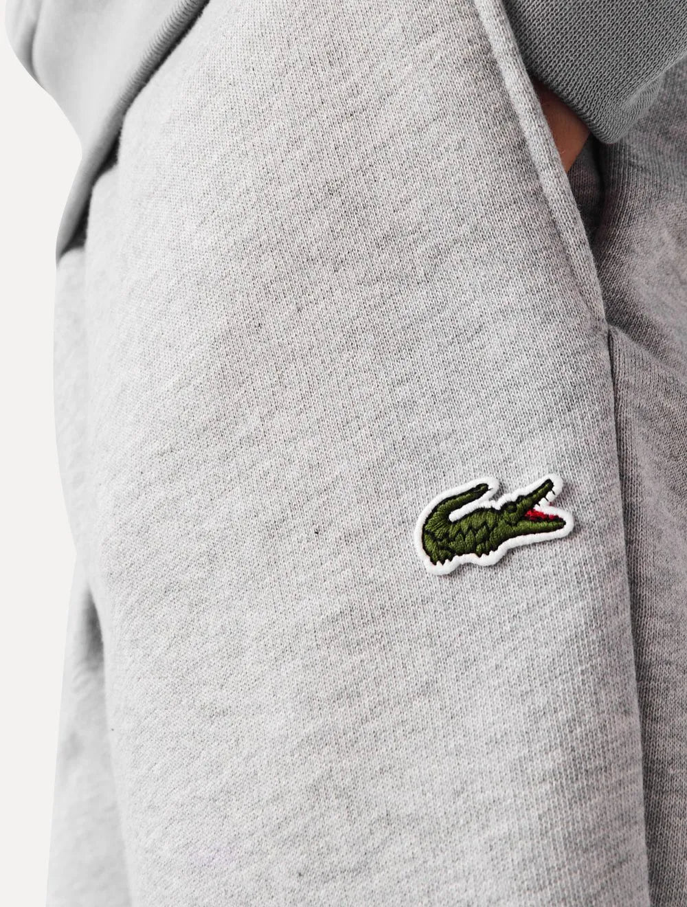 Calça Lacoste Masculina Moletom Sport Cotton Fleece Croco Cinza Mescla