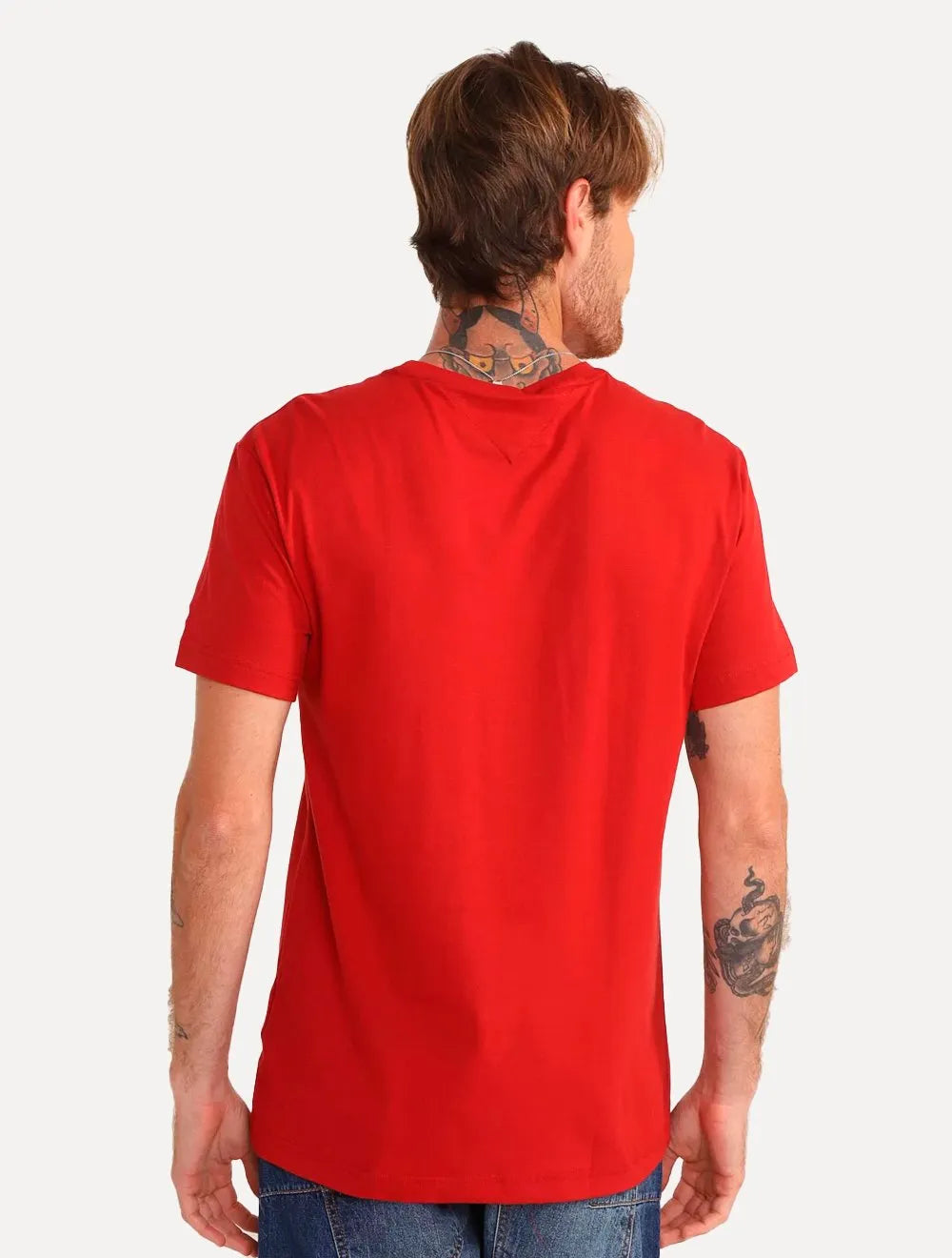 Camiseta Tommy Hilfiger Masculina Two Tone Chest Stripe Vermelha