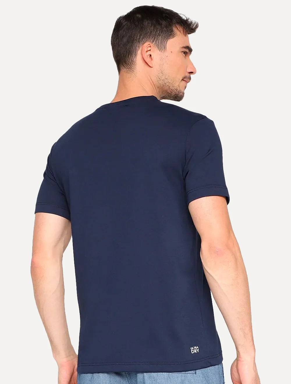 Camiseta Lacoste Masculina Sport Ultra-Dry V-Neck Azul Marinho