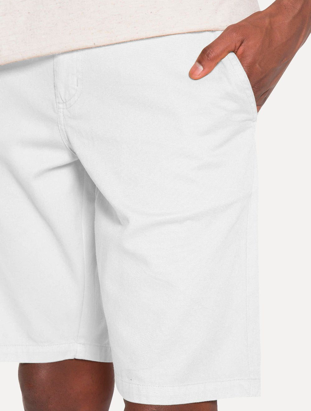 Bermuda Aramis Masculina Sarja Chino Cós Chambray Branca