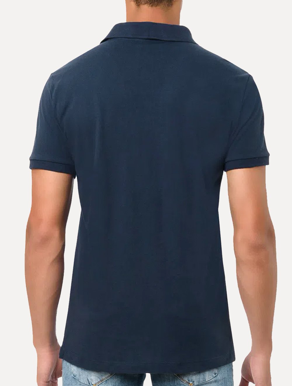 Polo Calvin Klein Piquet Slim Básica Sem Friso Azul Marinho