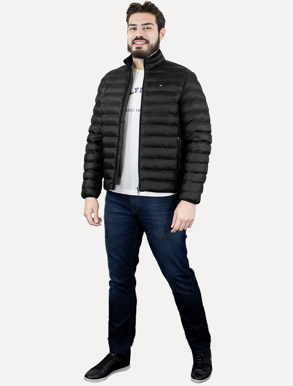 Jaqueta Tommy Hilfiger Core Packable Recycled Preto