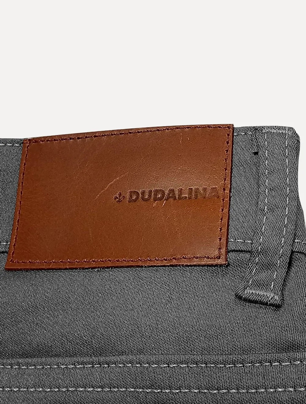 Calça Dudalina Jeans Masculina Slim Acetinada Cinza Médio