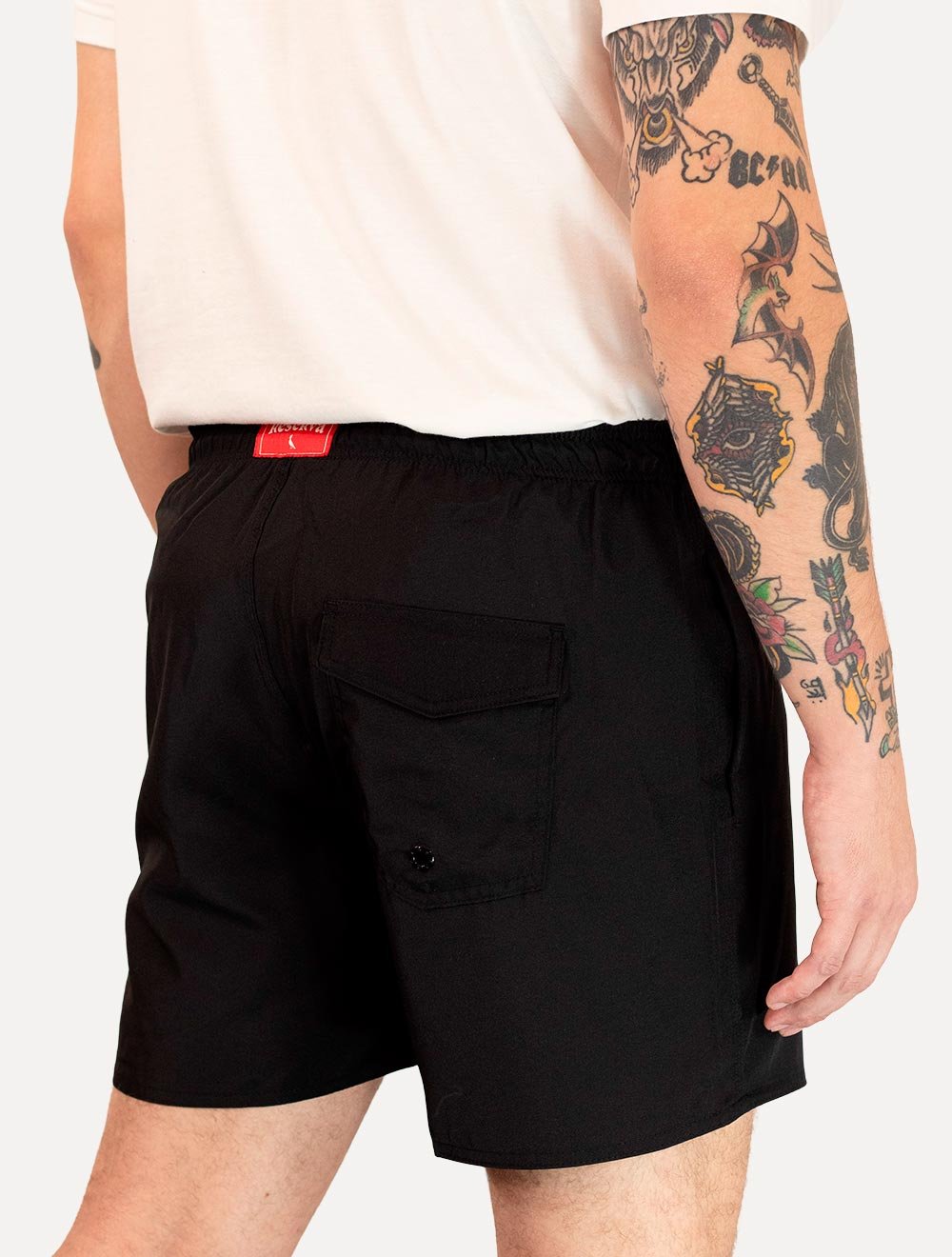 Short Reserva Masculino D'Água Beachwear Liso Basico Lateral Preto