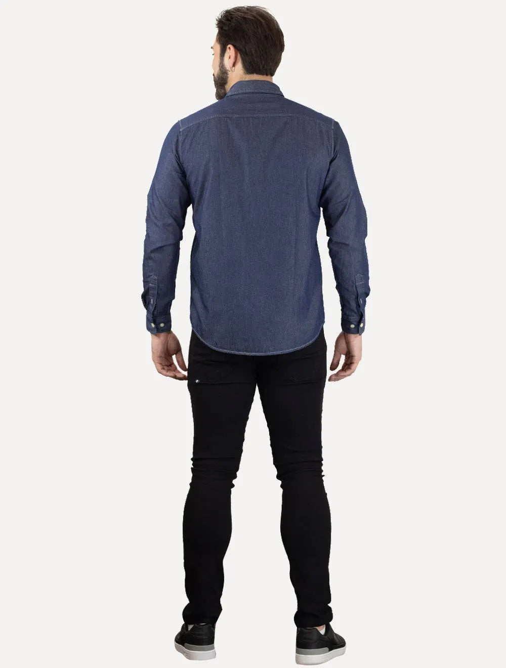 Camisa Reserva Masculina Jeans Easy Oxford Blue Denim Azul Índigo