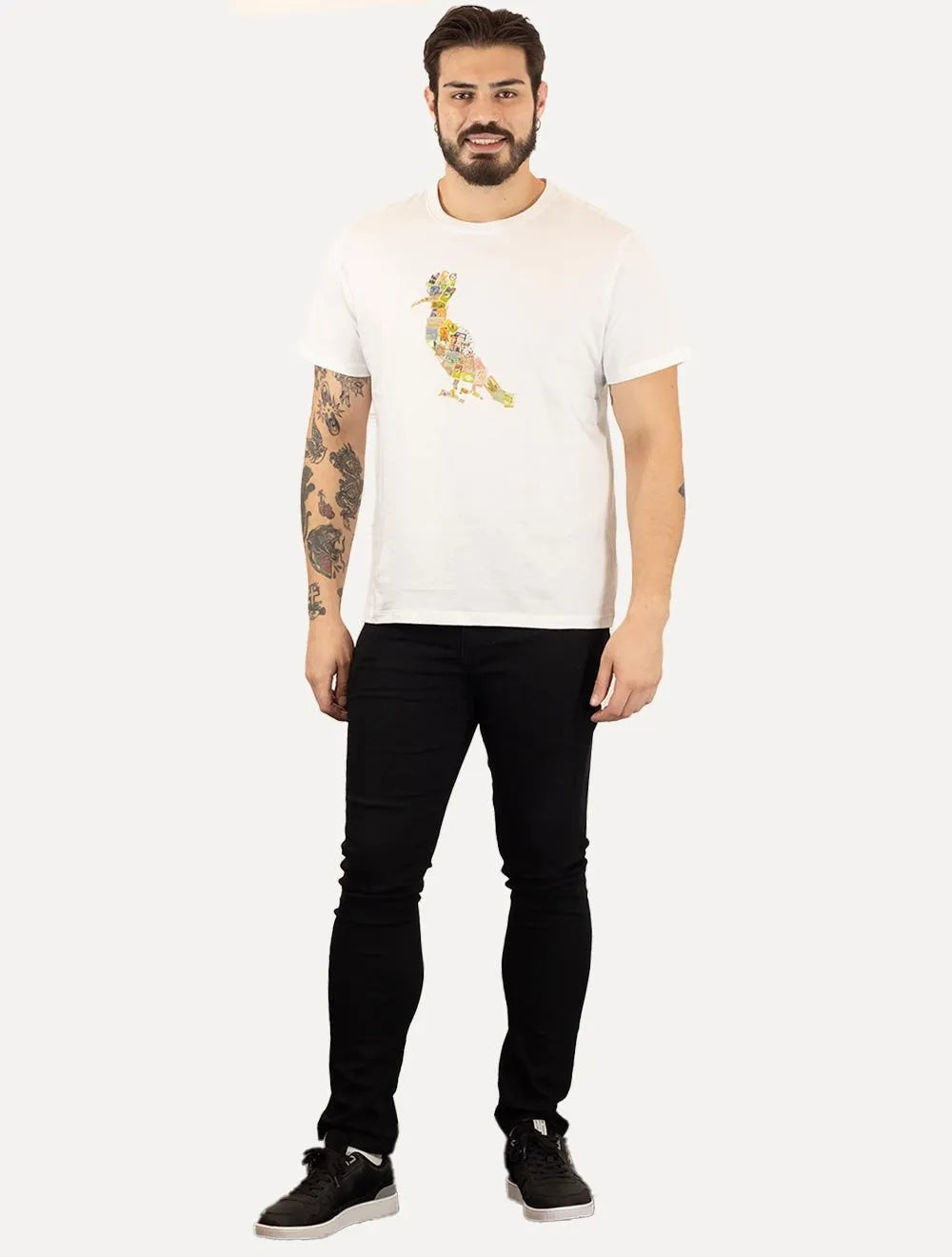 Camiseta Reserva Masculina Estampada Pica-Pau Selo Branca