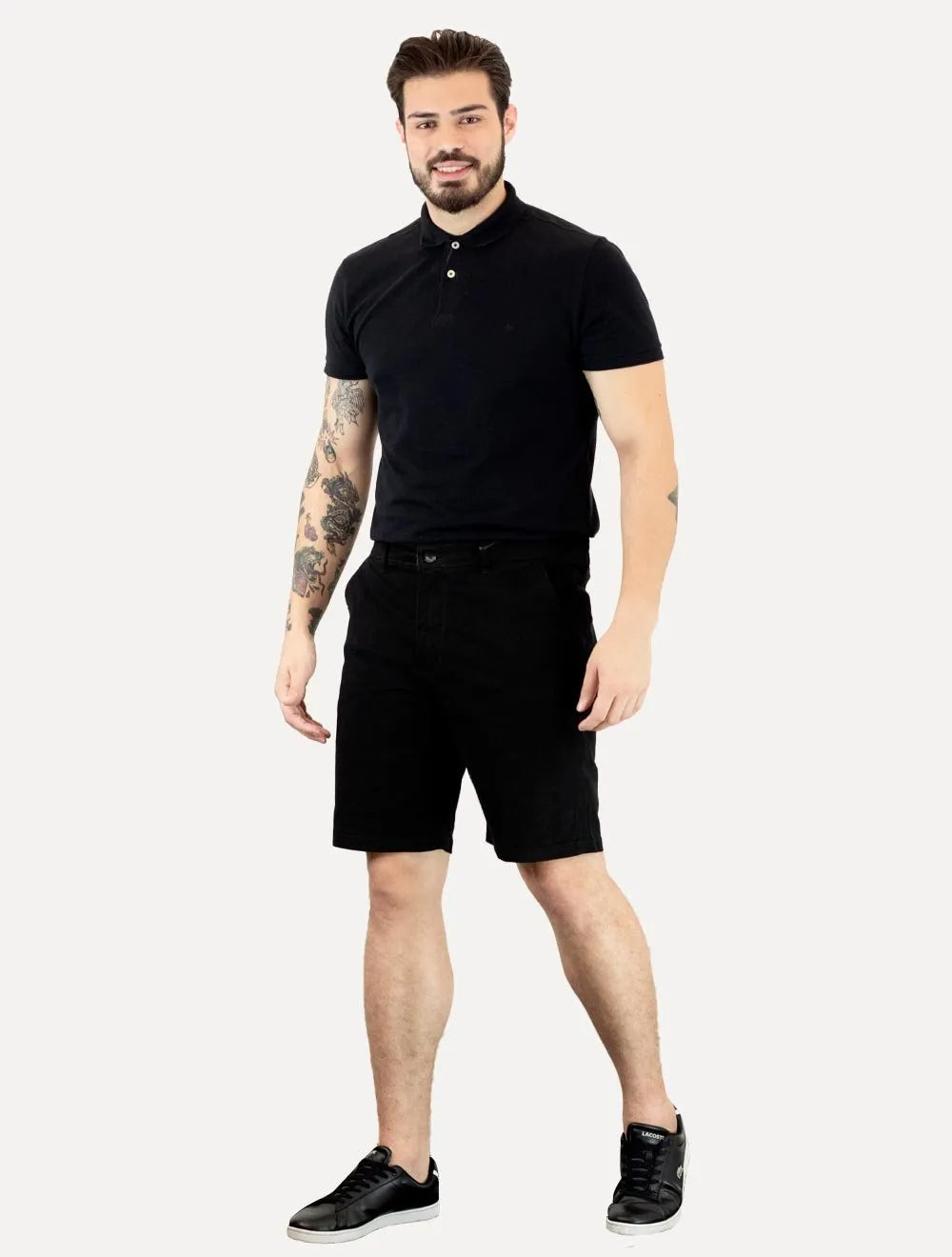 Bermuda Tommy Hilfiger Masculina de Sarja Stretch Preta