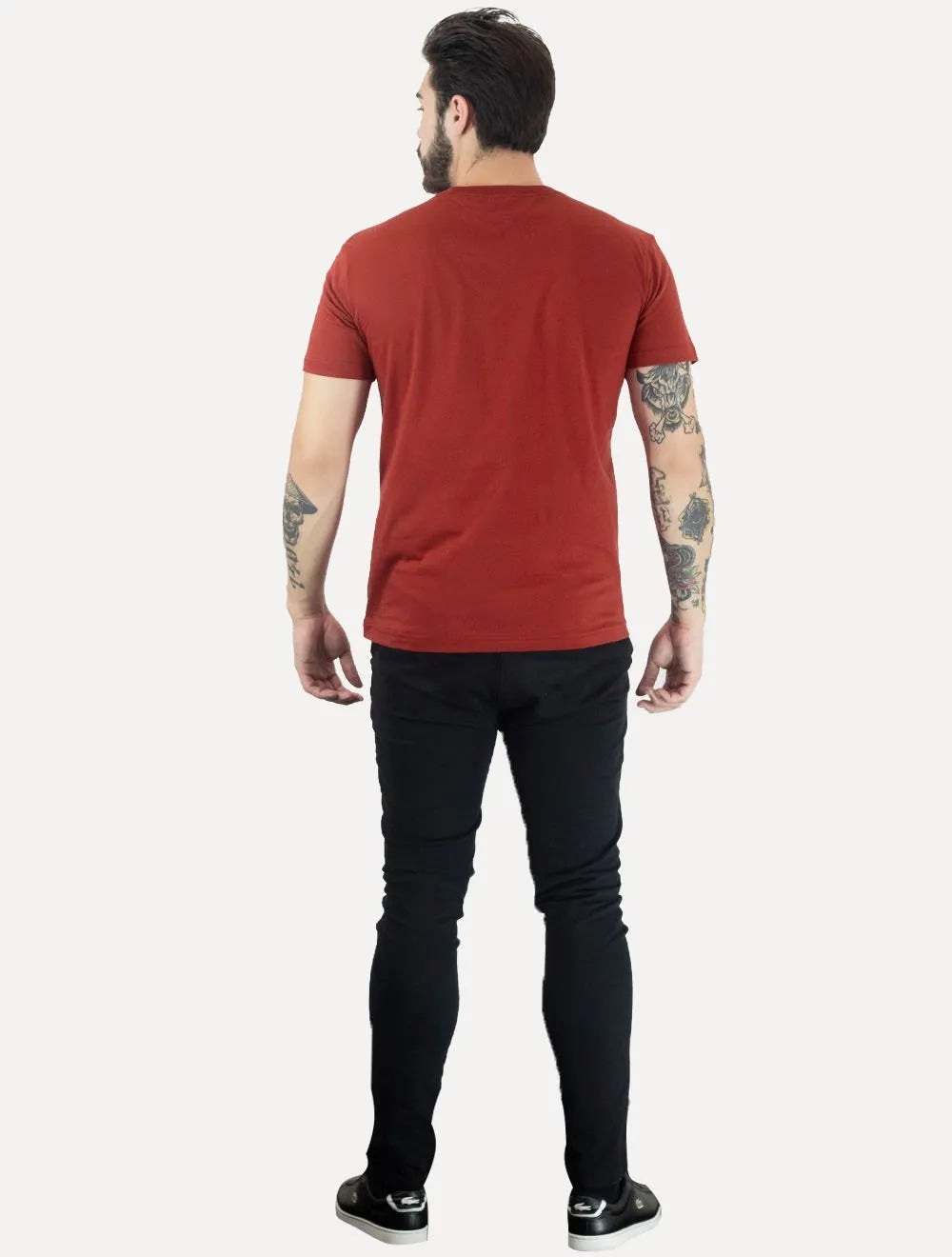 Camiseta Tommy Hilfiger Masculina Essential V-Neck Vermelho Escuro