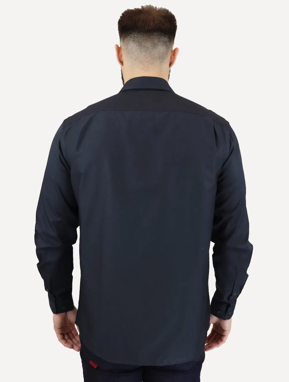 Camisa Dudalina Masculina Comfort Tricoline Lisa Azul Marinho