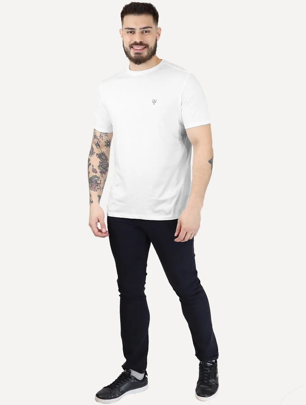 Camiseta Calvin Klein Jeans Masculina Black Omega Logo Branca