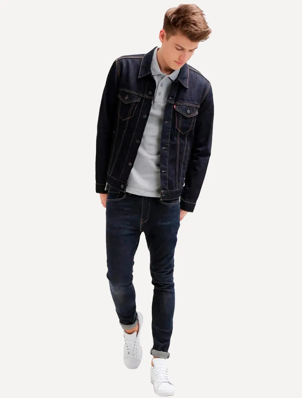 Camisa Polo Levis Masculina Housemark Cinza