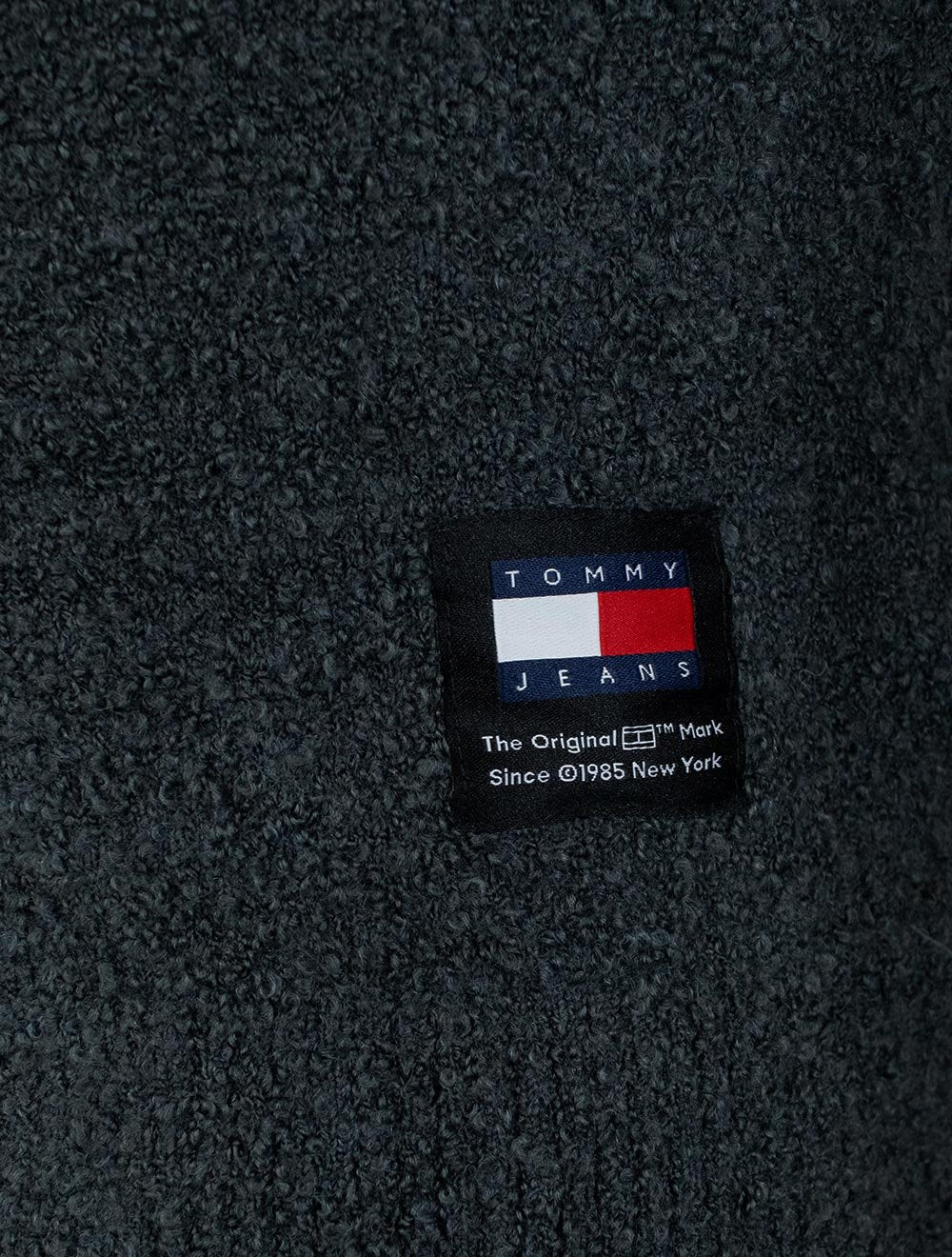 Blusa Tommy Hilfiger Masculina Slim Bouclê Varsity Logo Grafite