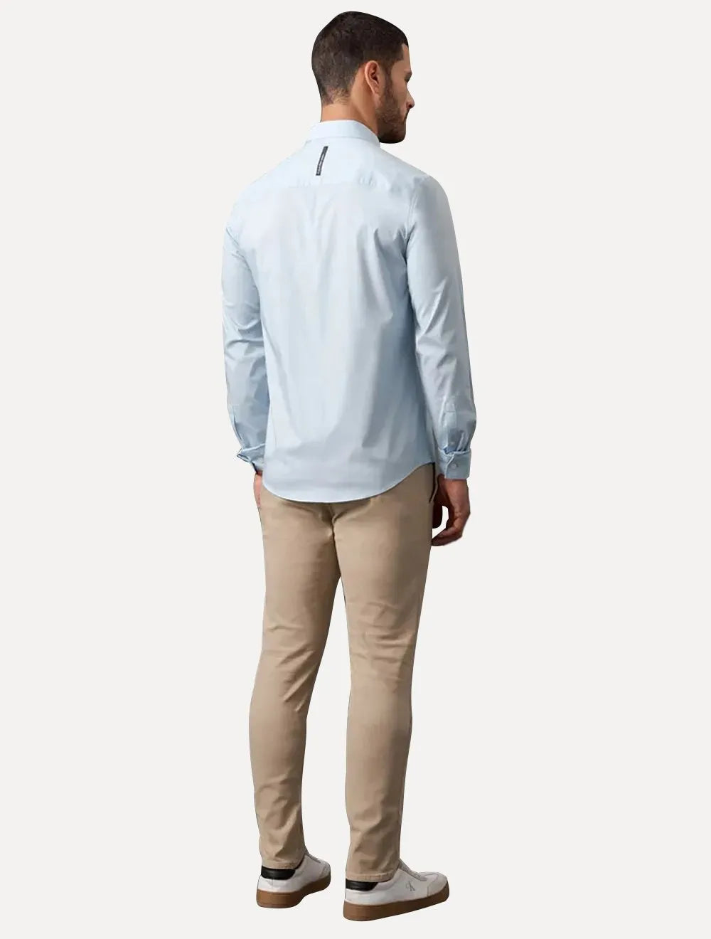 Camisa Calvin Klein Jeans Slim Fit New CKJ Logo Azul Claro