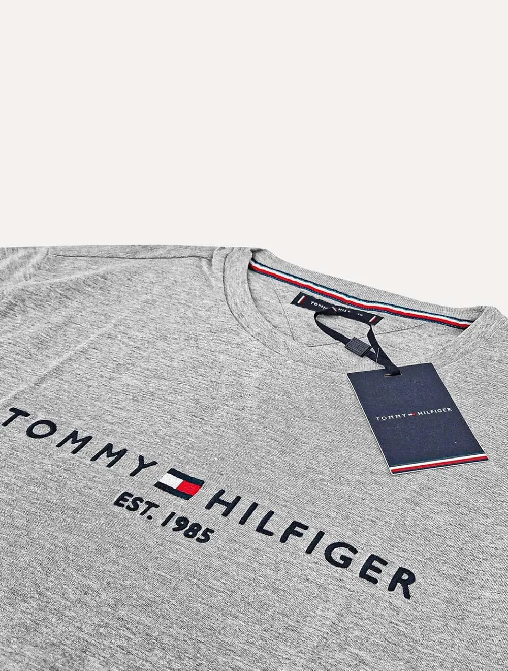 Camiseta Tommy Hilfiger Masculina Core Logo Tee Cinza Mescla
