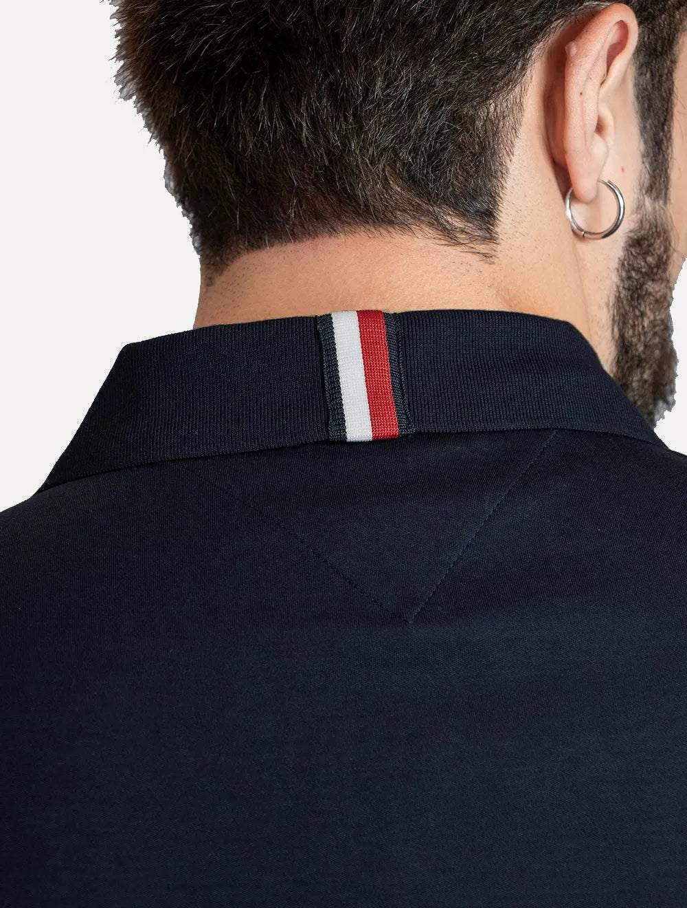 Polo Tommy Hilfiger Masculina Malha Liquid Cotton Essential Azul Marinho