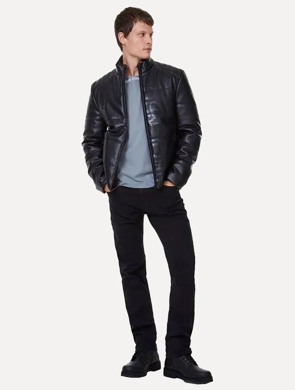 Jaqueta John John Masculina Reta Alex Logo Preta