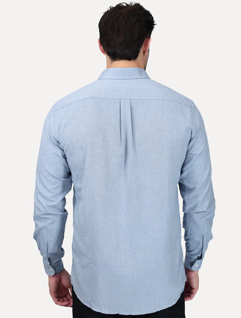 Camisa Dudalina Masculina Slim Fit Superfine Cotton Azul Mescla