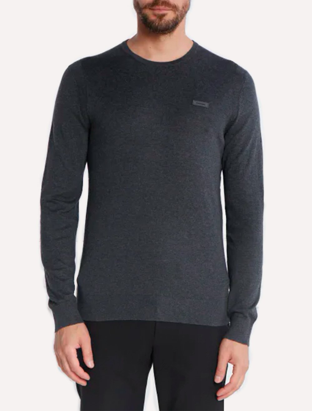 Suéter Calvin Klein Jeans Masculino Tricot C-Neck Silk Blend Chumbo Mescla