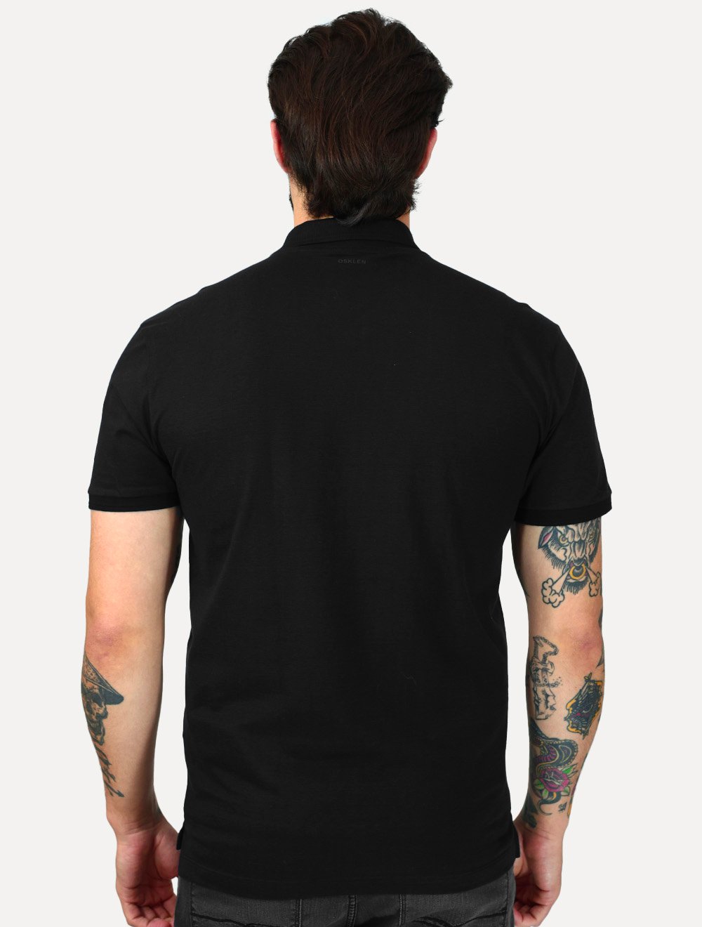 Polo Osklen Masculina Comfort Tridente Pure Touch Mono Logo Preto