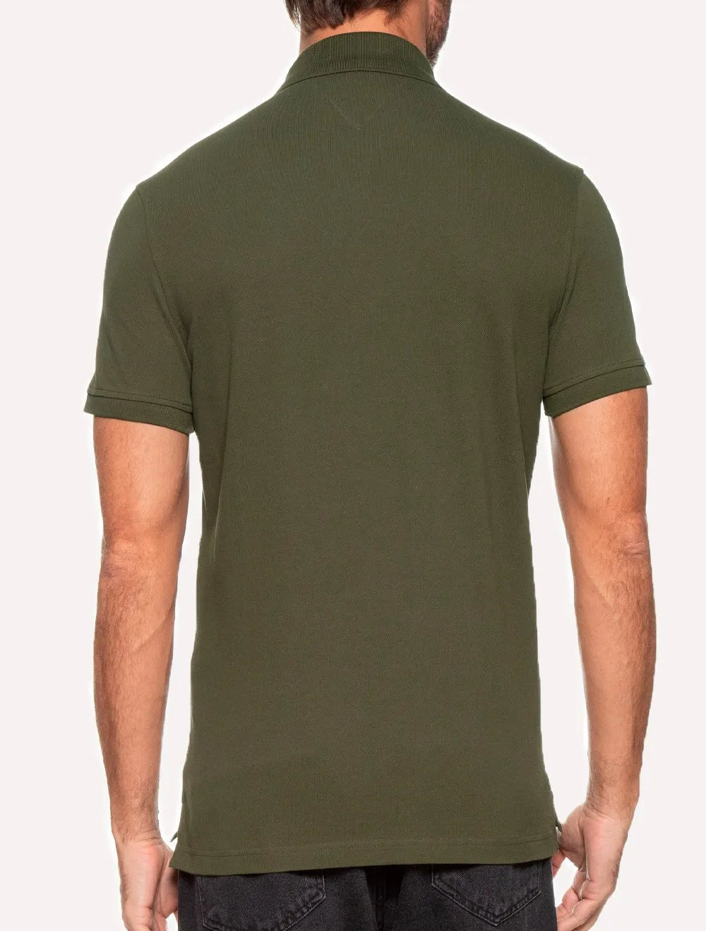 Polo Tommy Hilfiger Masculina Slim Piquet 1985 Verde Militar