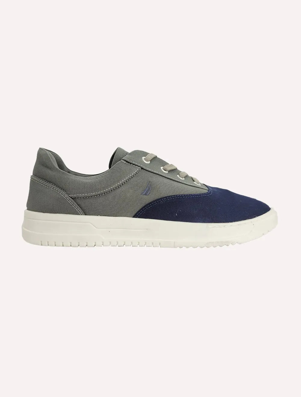 Tênis Nautica Masculino Denim Sailboat Logo Fanton Lona Cinza Escuro/Azul Marinho