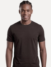 Camiseta Individual Masculina Slim Pima Soft Touch Logo Marrom Escuro