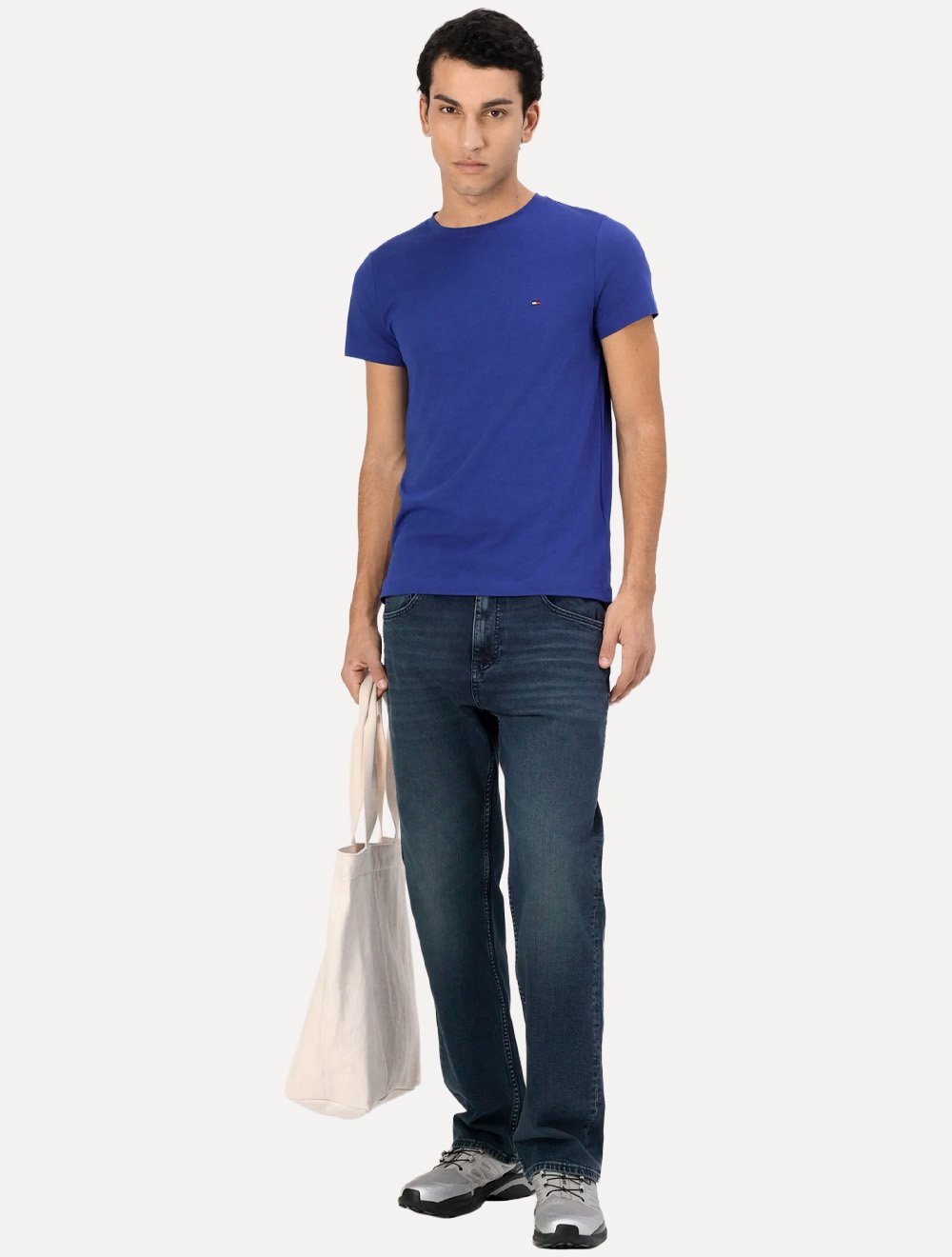 Camiseta Tommy Hilfiger Masculina Slim Fit Essential Stretch Azul Royal