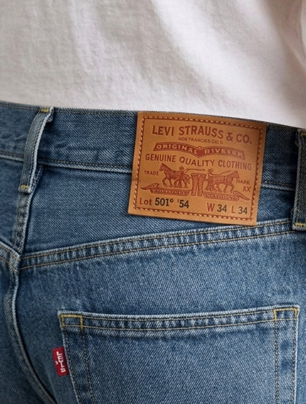 Calça Levis Jeans Masculina Slim 501 '54 Original Azul Claro