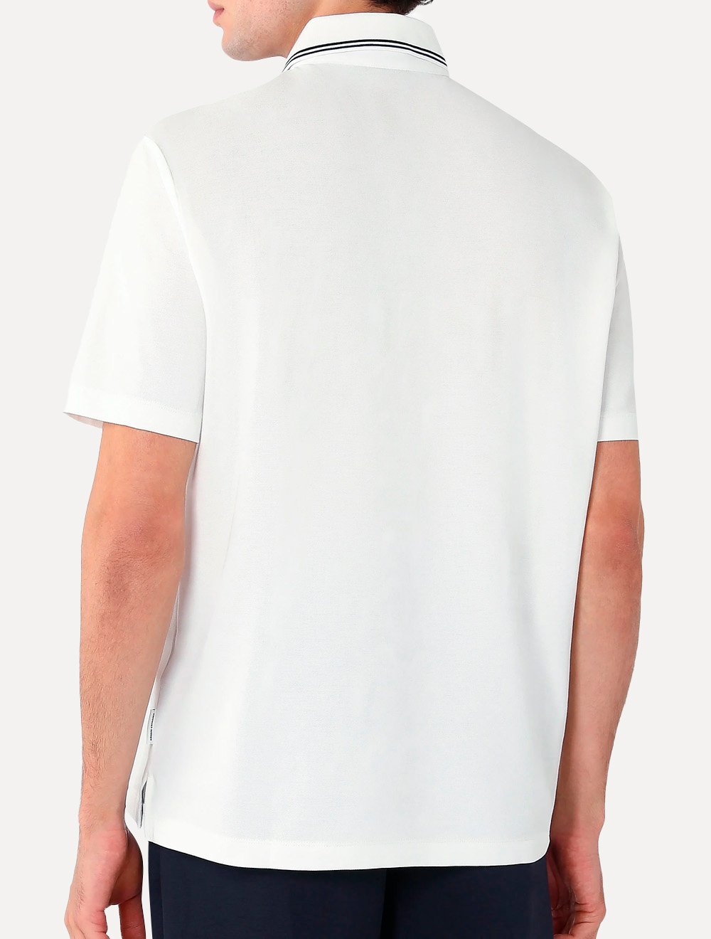 Camisa Polo Armani Exchange Regular Fit Pique Rib Details Off-White