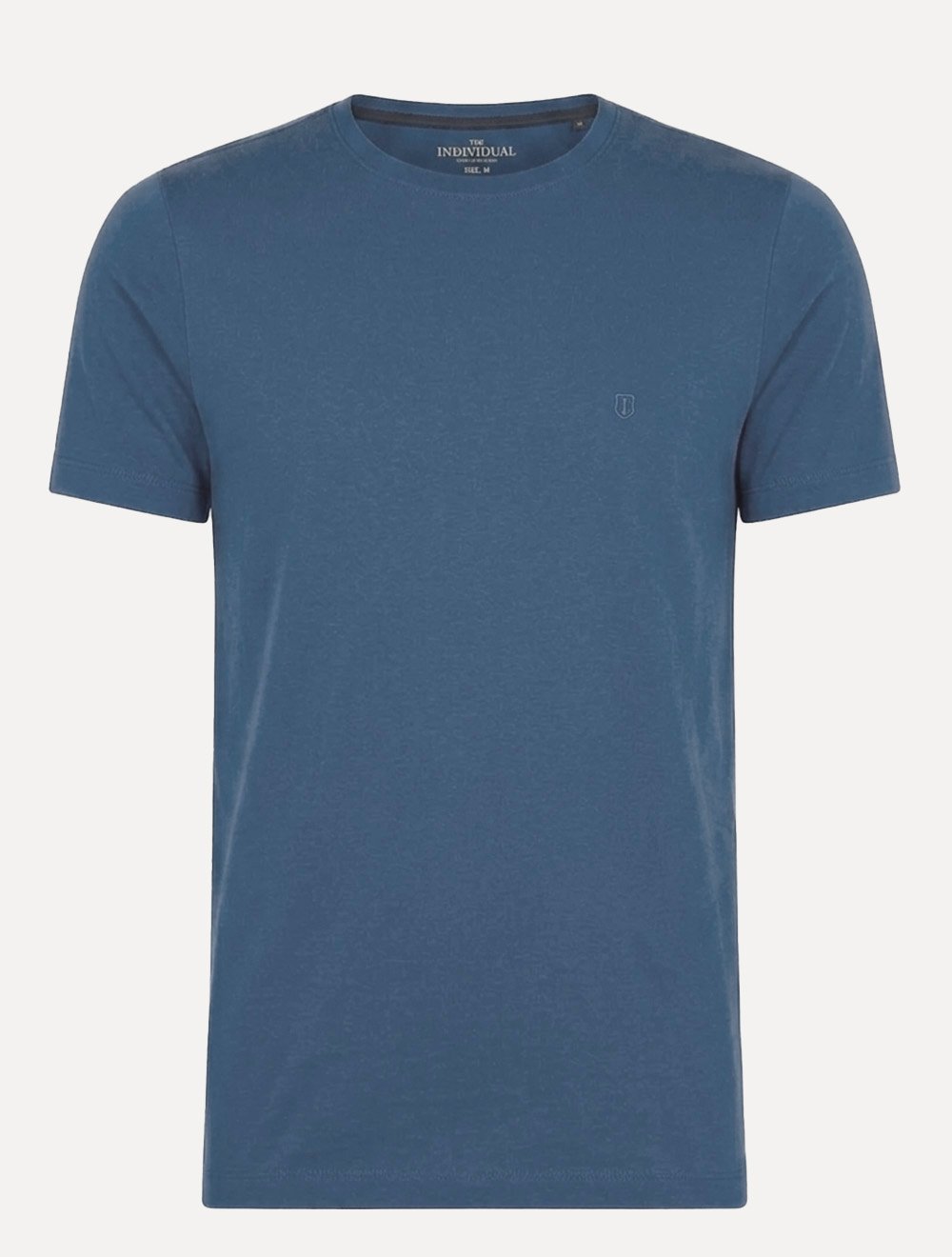 Camiseta Individual Masculina Comfort Pima Soft Touch Logo Azul Médio