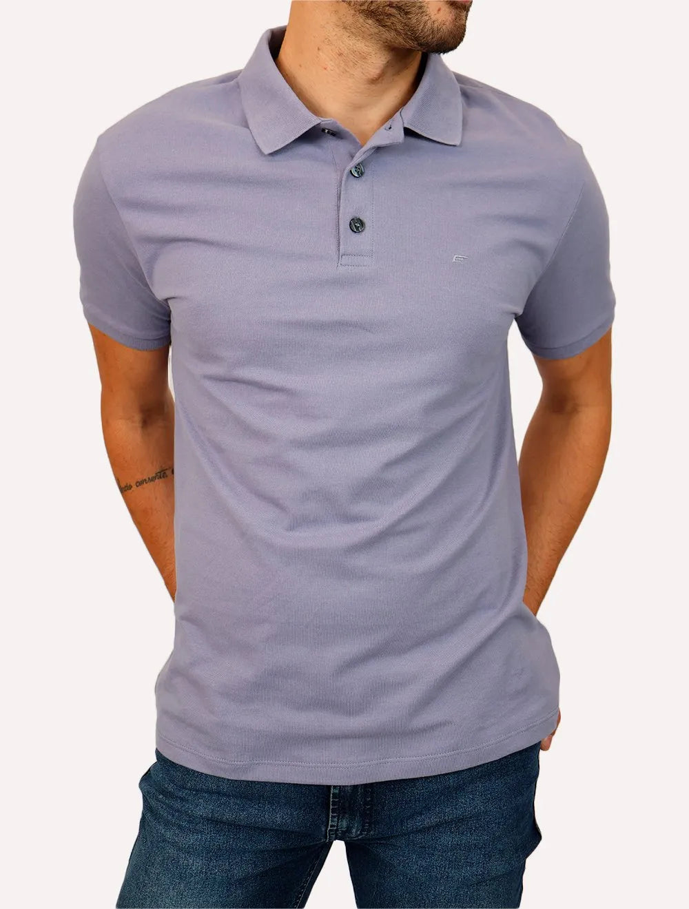 Polo Ellus Masculina Piquet Classic Easa Blue Vintage Azul