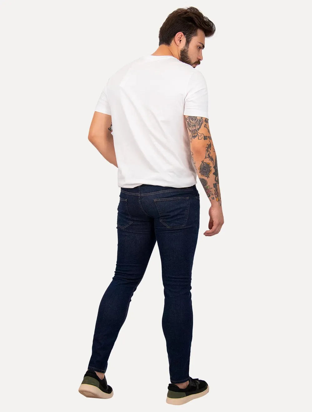 Calça Calvin Klein Jeans Masculina Super Skinny 5 Pockets Escura