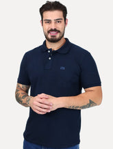 Polo King & Joe Masculina Piquet Logotipo Azul Marinho