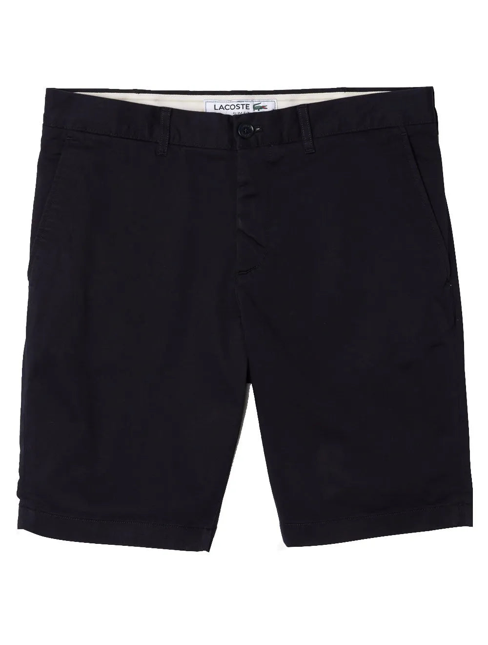 Bermuda Lacoste Masculina Sarja Slim Cotton Stretch Azul Escuro