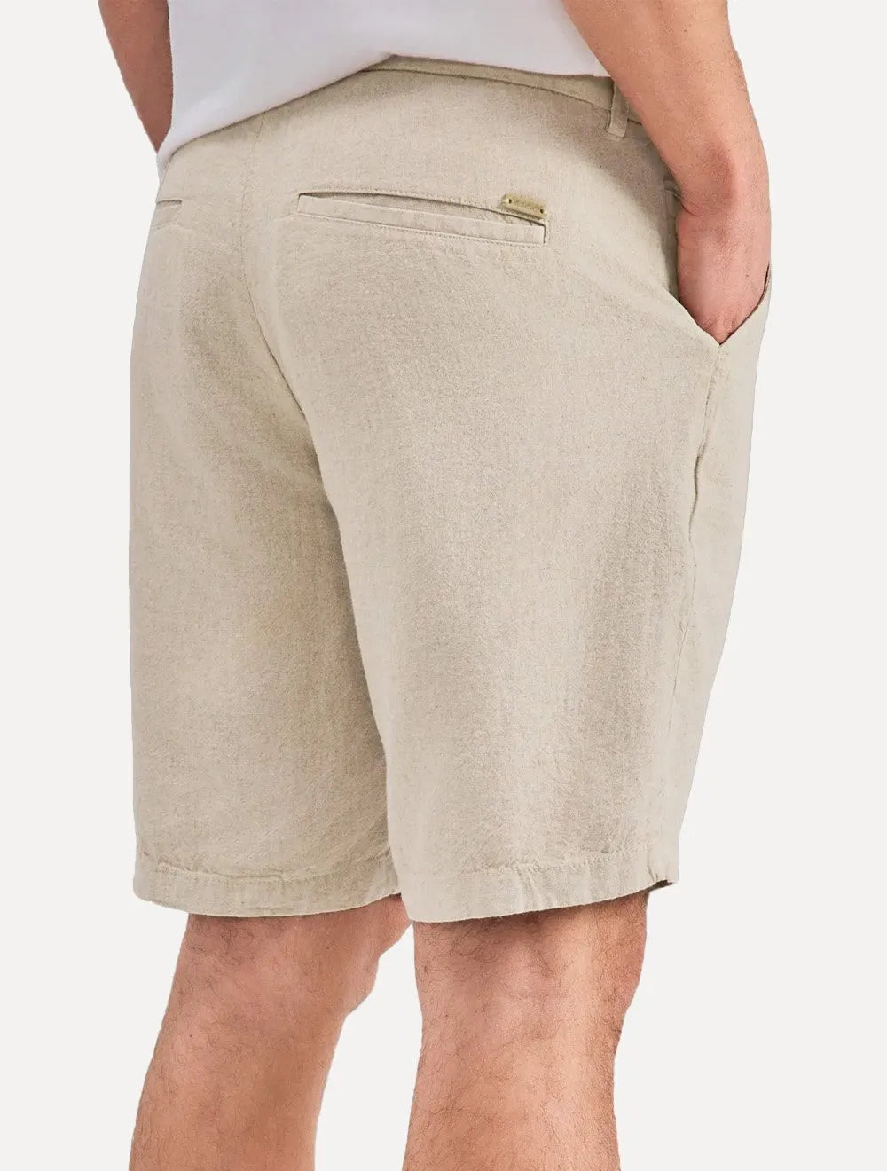 Bermuda Reserva Masculina Casual Linho Cáqui