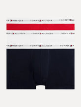 Cueca Tommy Hilfiger Cotton Stretch Trunk Vermelha Marinho e Branca Pack 3UN