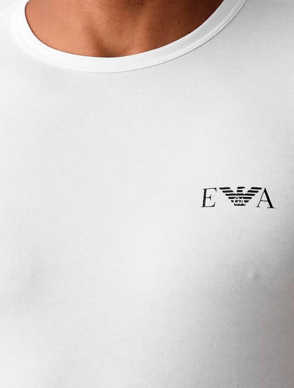 Kit Camisetas Empório Armani Masculina EA Chest Logo Preta e Branca