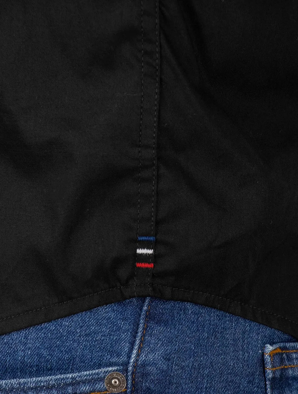 Camisa Tommy Hilfiger Masculina Manga Curta Regular Classic Poplin Preta